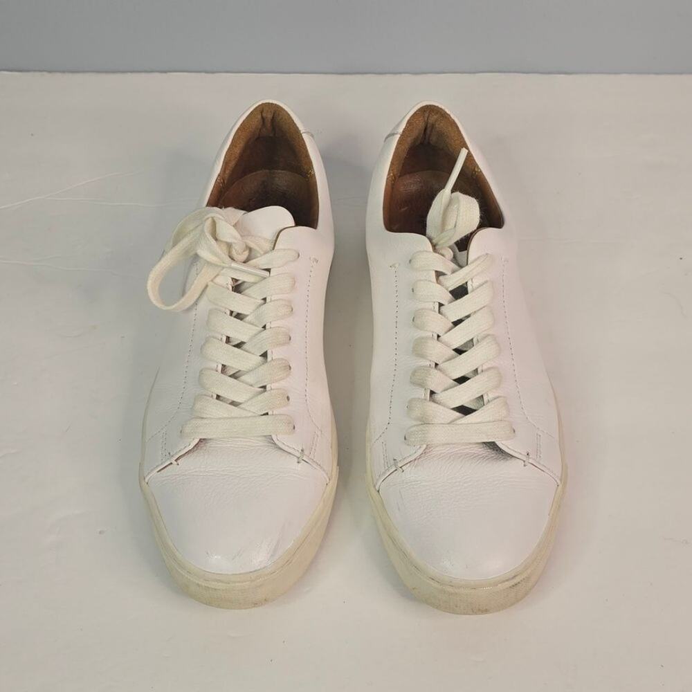 Pre-Loved Frye Ivy Low White Leather Lace-Up Sneakers